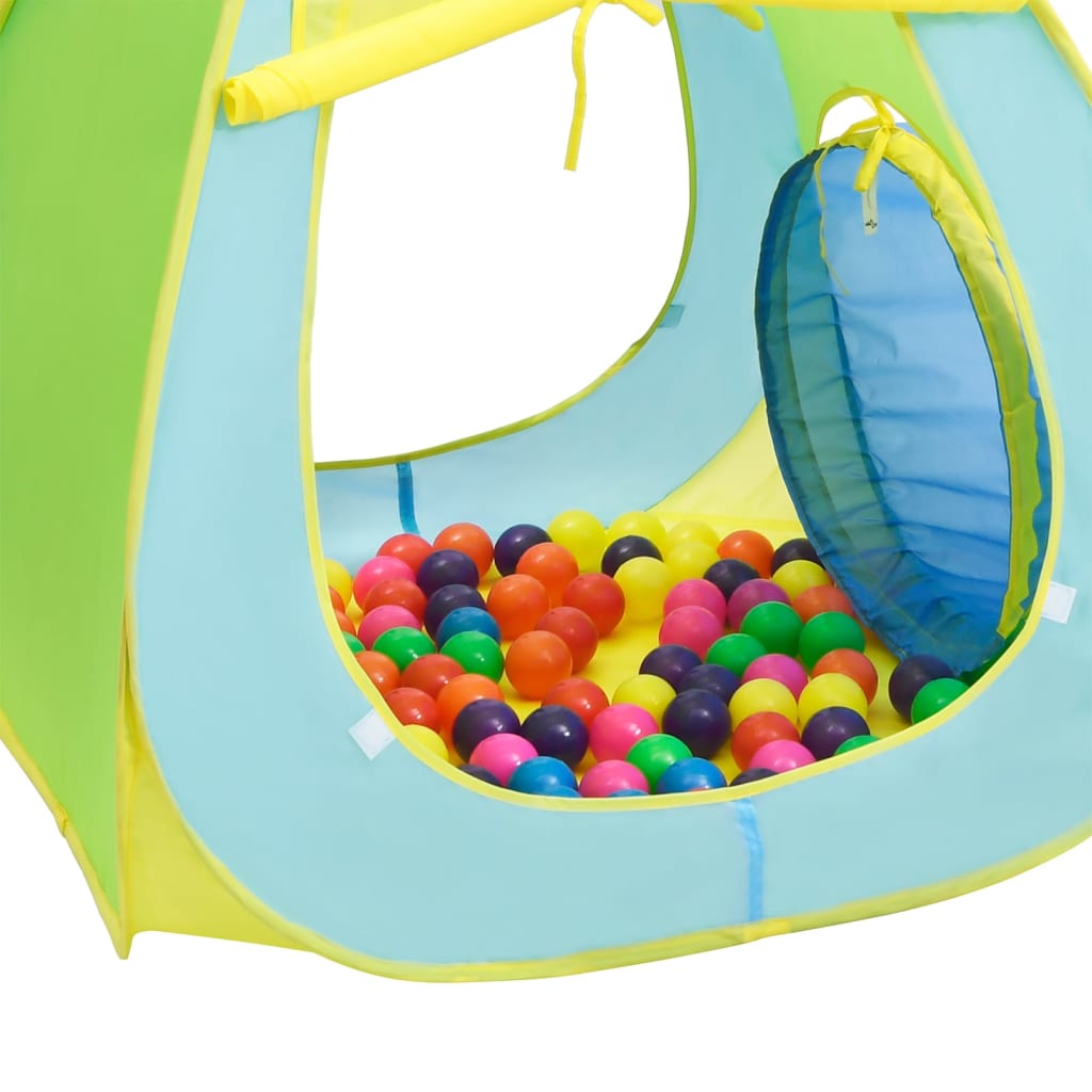 vidaXL Tenda de brincar infantil com 350 bolas multicolorido