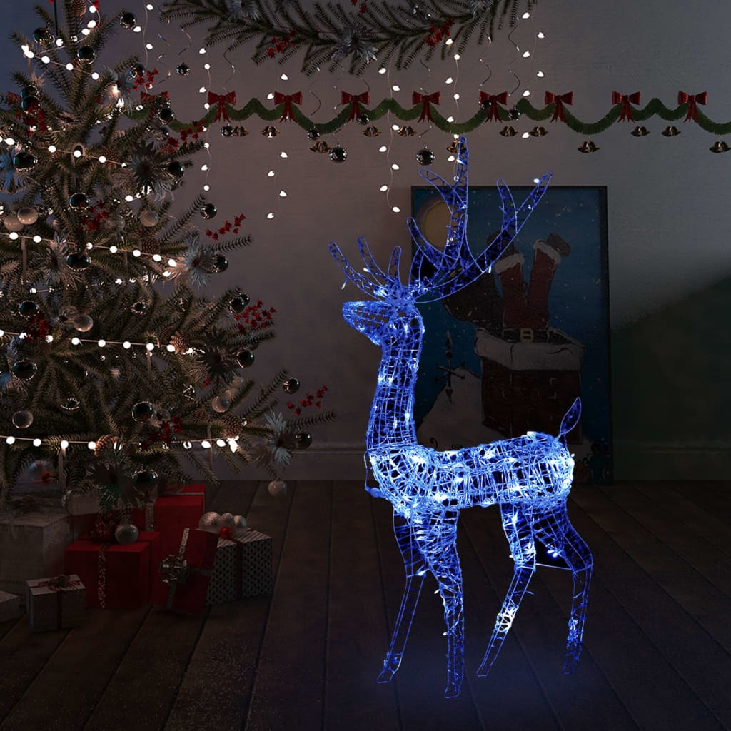 vidaXL Rena decorativa de Natal 140 LEDs 120 cm acrílico azul