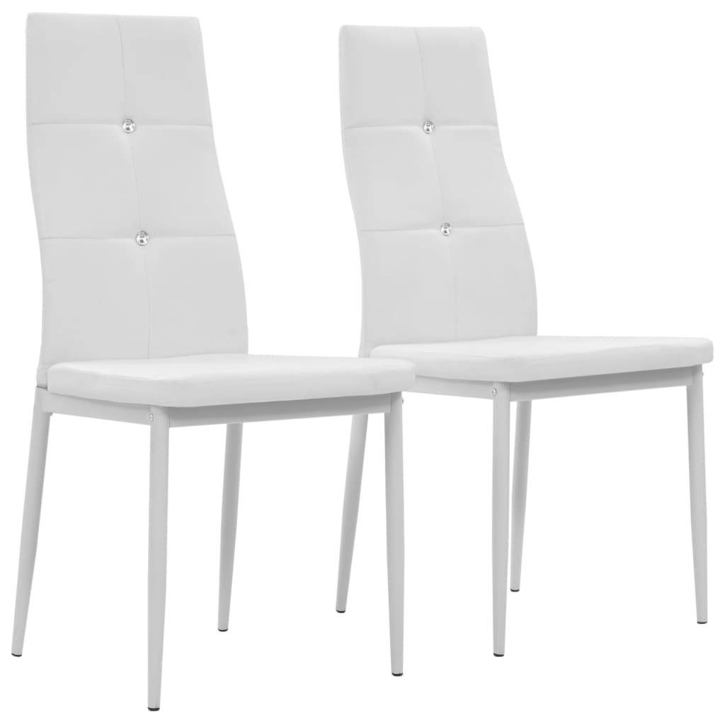 vidaXL Cadeiras de jantar 2 pcs couro artificial branco