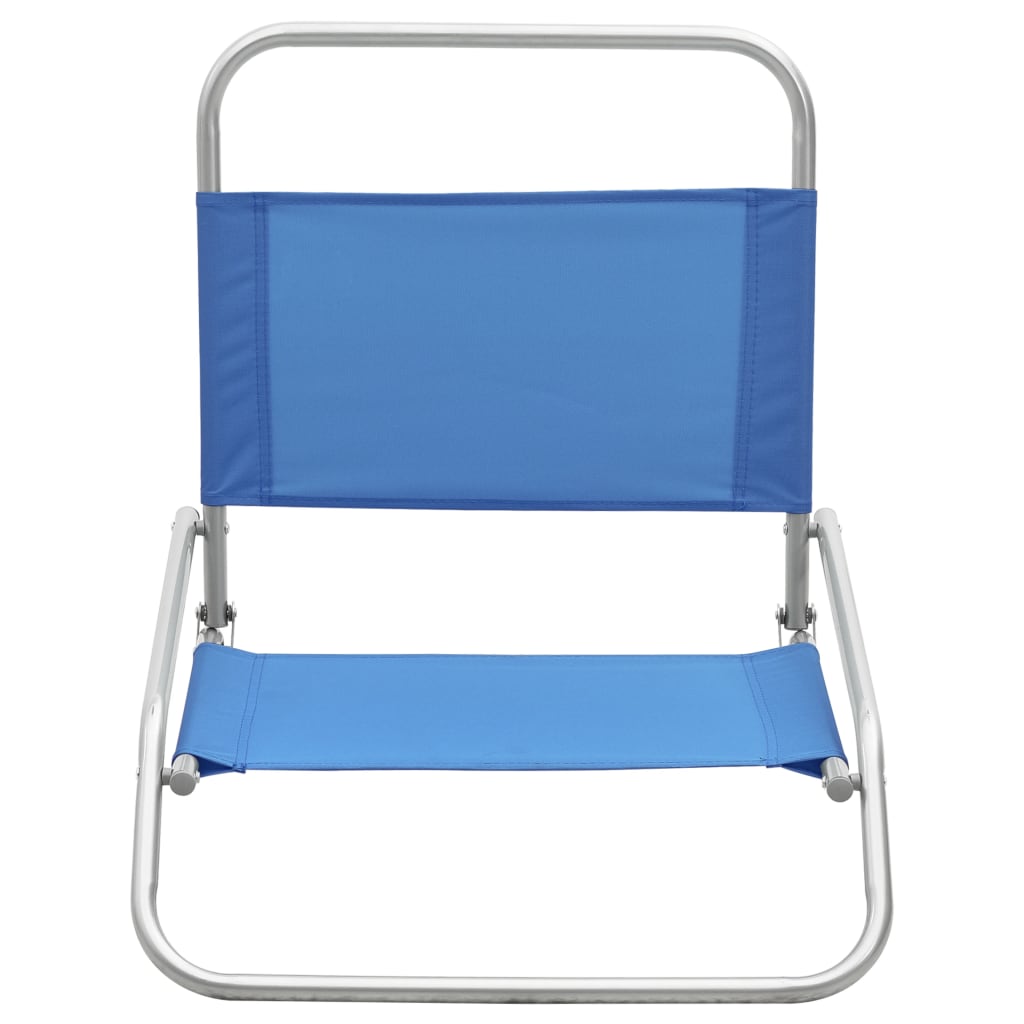 vidaXL Cadeiras de praia dobráveis 2 pcs tecido azul