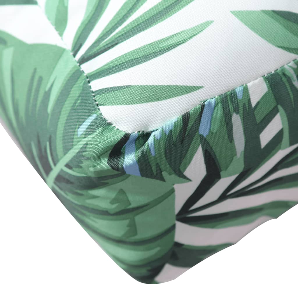 vidaXL Almofadão para sofá de paletes 70x70x12 cm padrão folhas