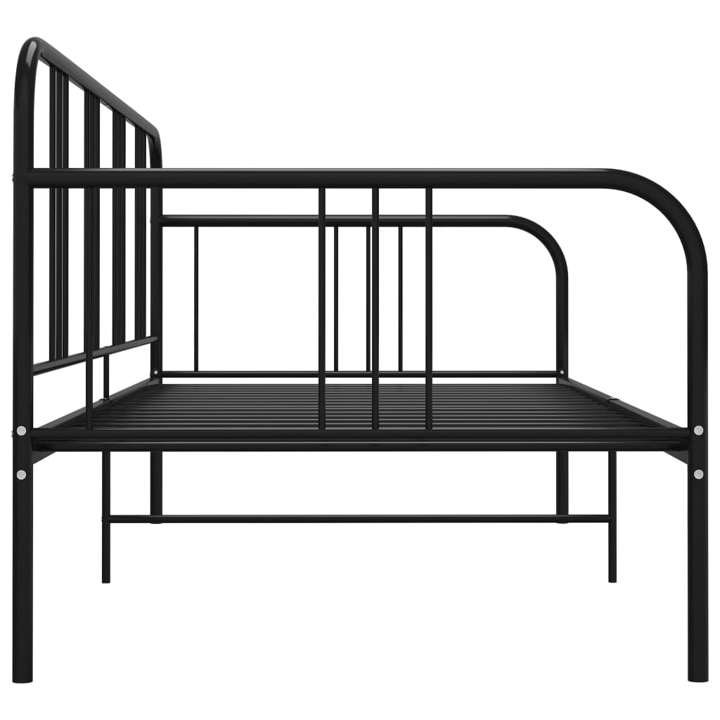 vidaXL Sofá-cama 90x200 cm metal preto