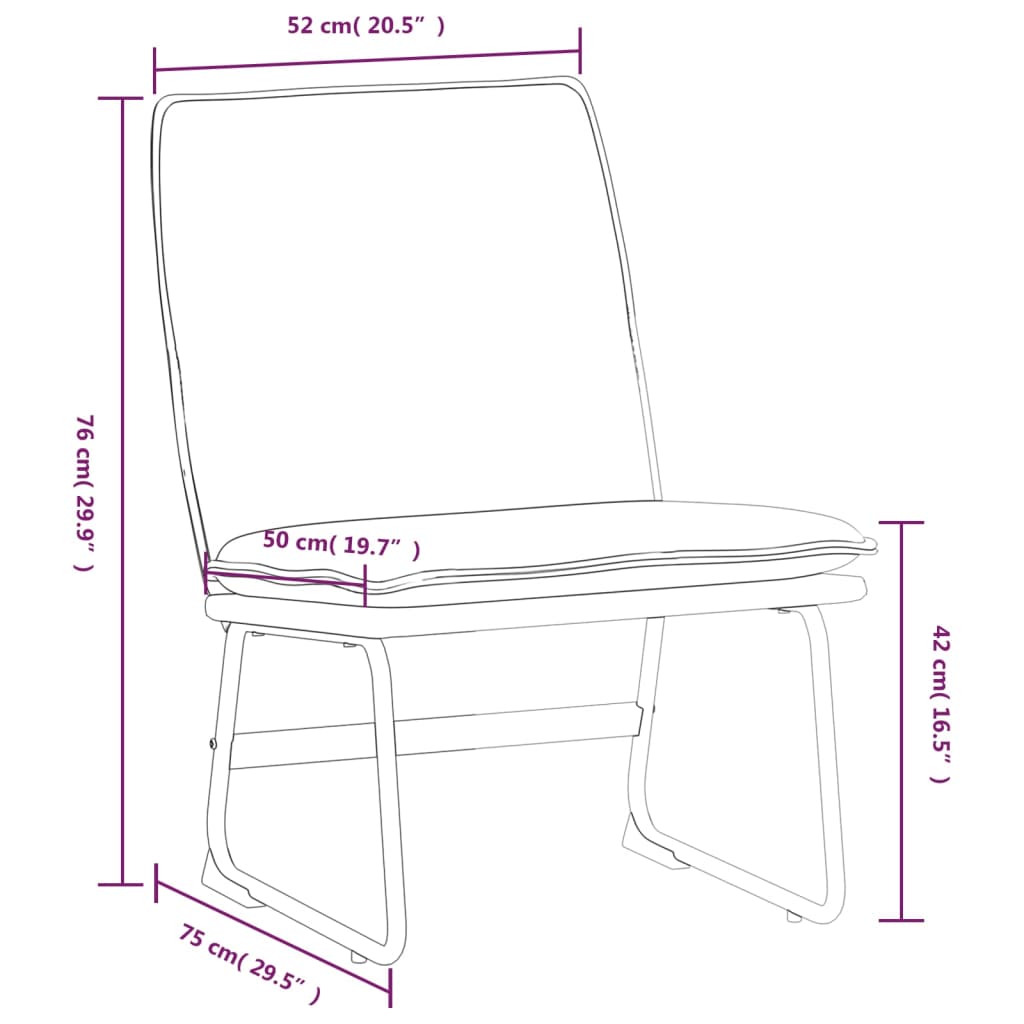 vidaXL Cadeira lounge 52x75x76 cm tecido amarelo-claro