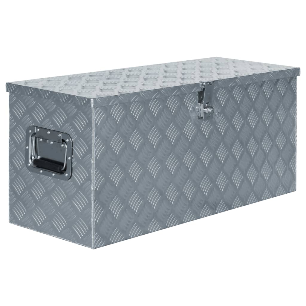 vidaXL Caixa de alumínio 90,5x35x40 cm prateado