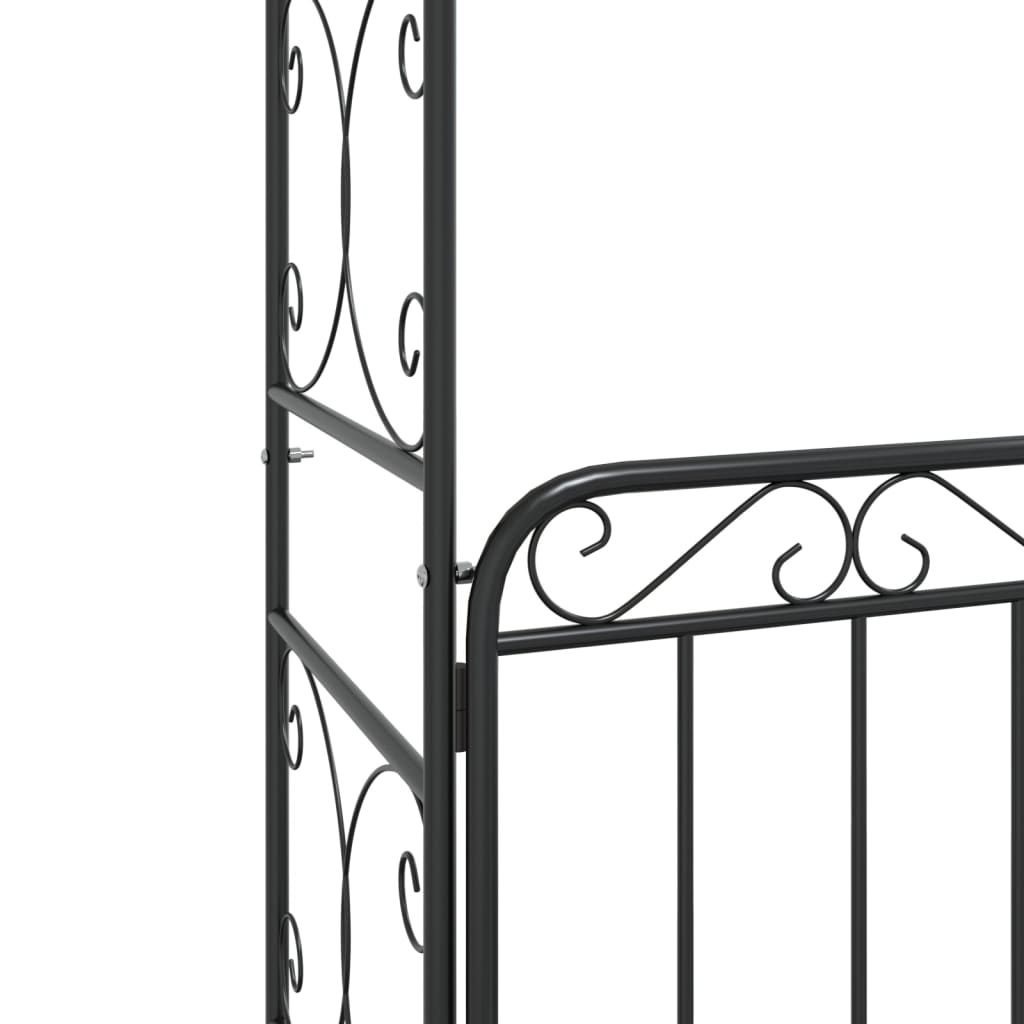 vidaXL Arco de jardim c/ portão 108x45x235 cm aço preto