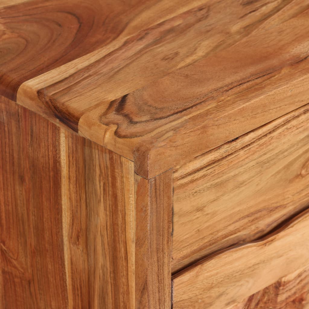 vidaXL Móvel de TV madeira maciça c/ portas esculpidas 117x30x40 cm