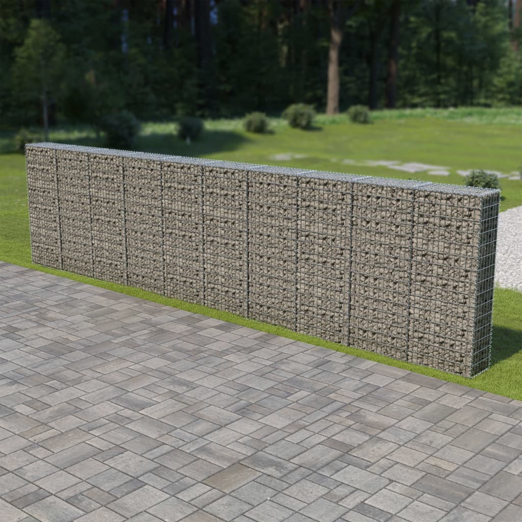 vidaXL Muro gabião com tampas aço galvanizado 600x30x150 cm