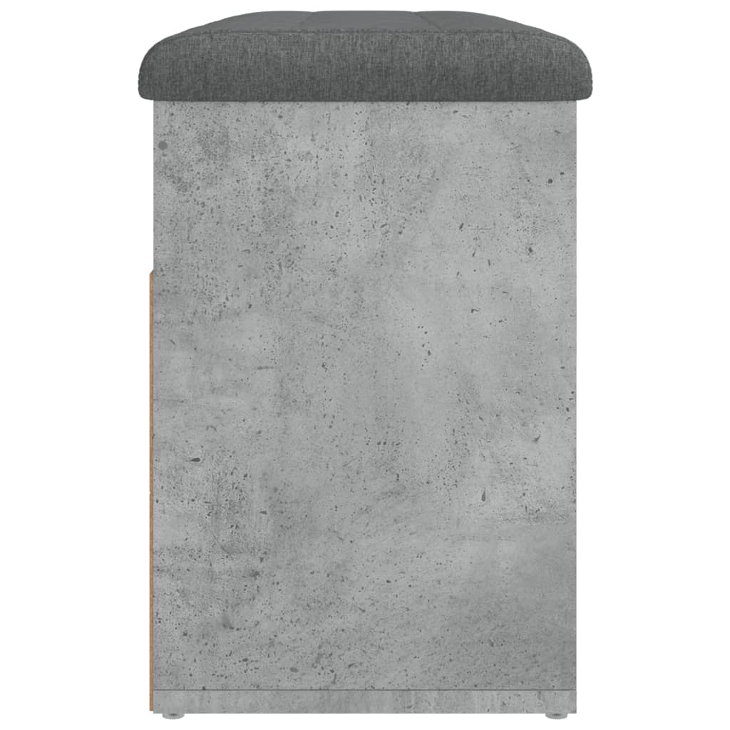 vidaXL Banco sapateira 82x32x45,5cm derivados madeira cinzento cimento