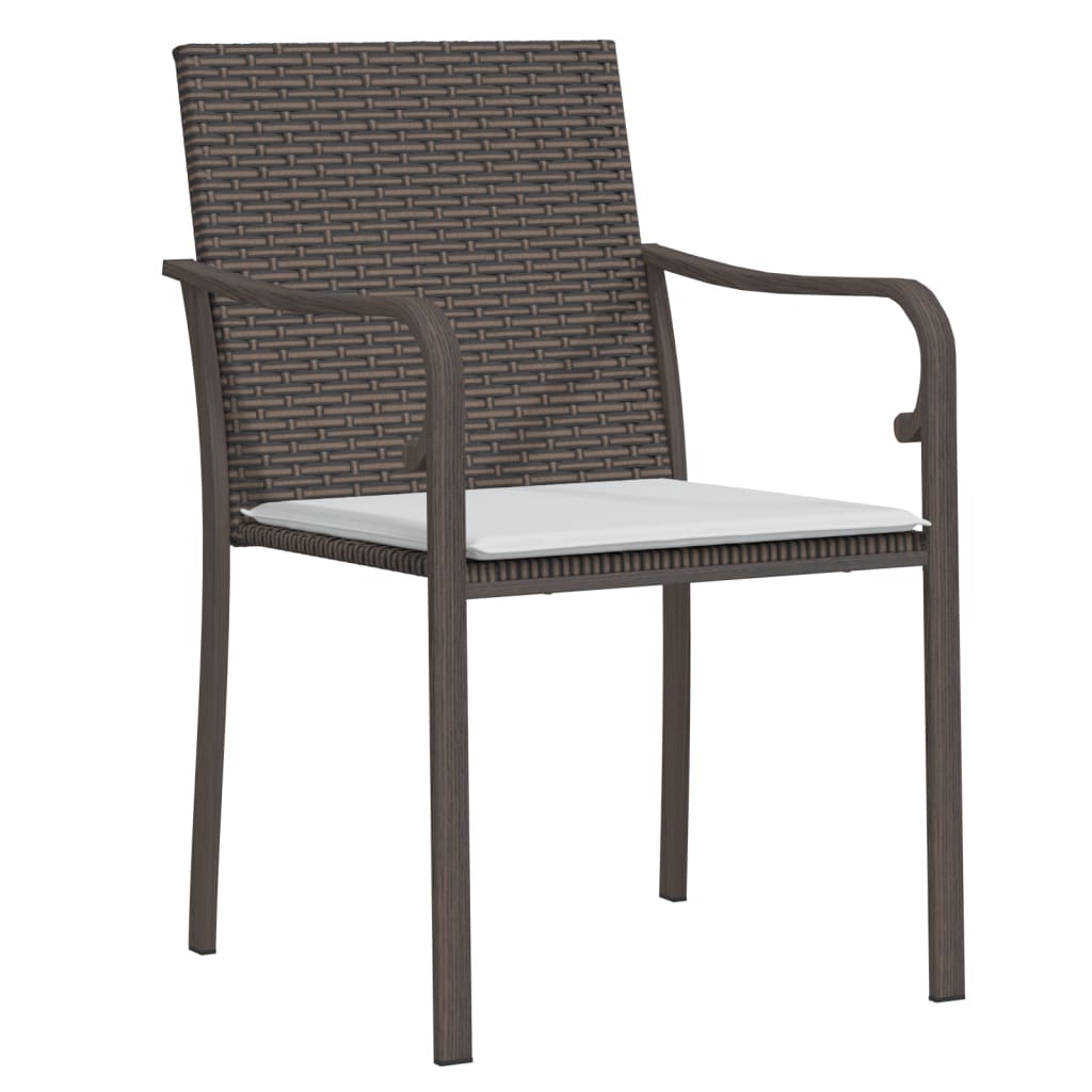 vidaXL Cadeiras jardim c/ almofadões 2pcs 56x59x84 cm vime PE castanho