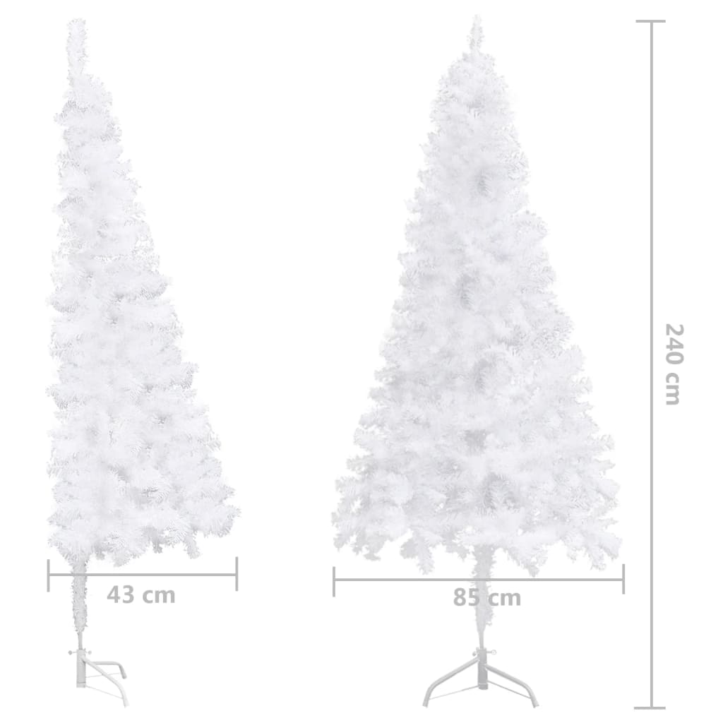 vidaXL Árvore de Natal artificial de canto 240 cm PVC branco