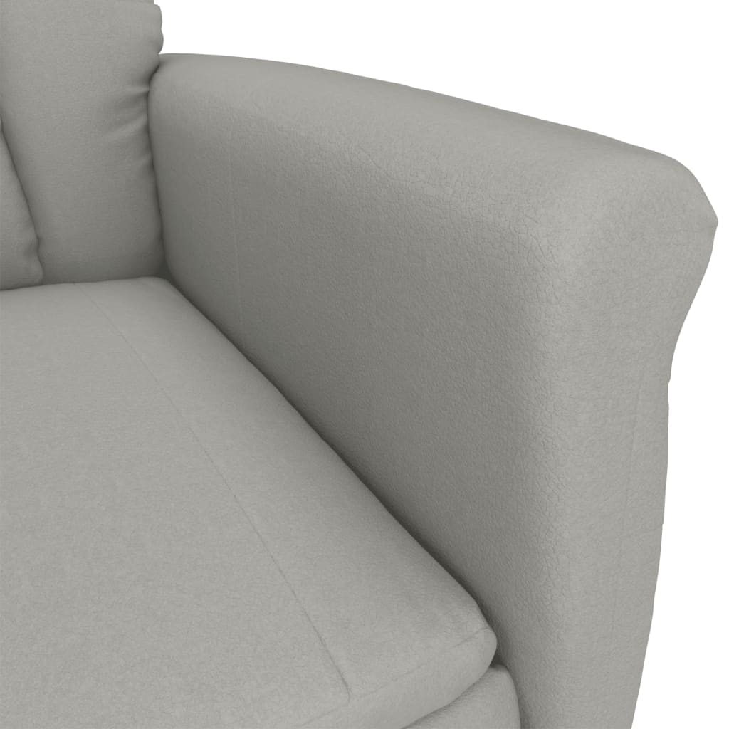 vidaXL Poltrona massagens reclinável camurça artificial cinzento-claro