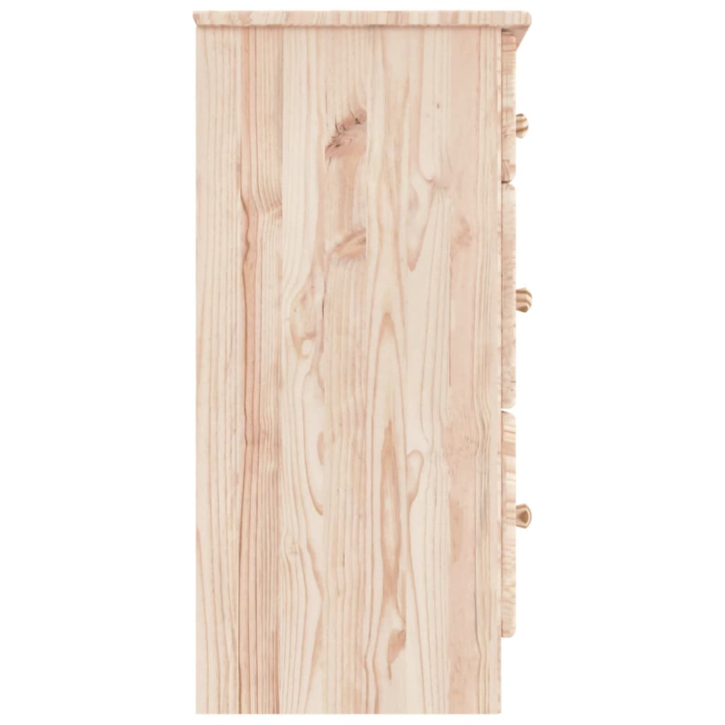 vidaXL Cómoda ALTA 112x35x73 cm madeira de pinho maciça