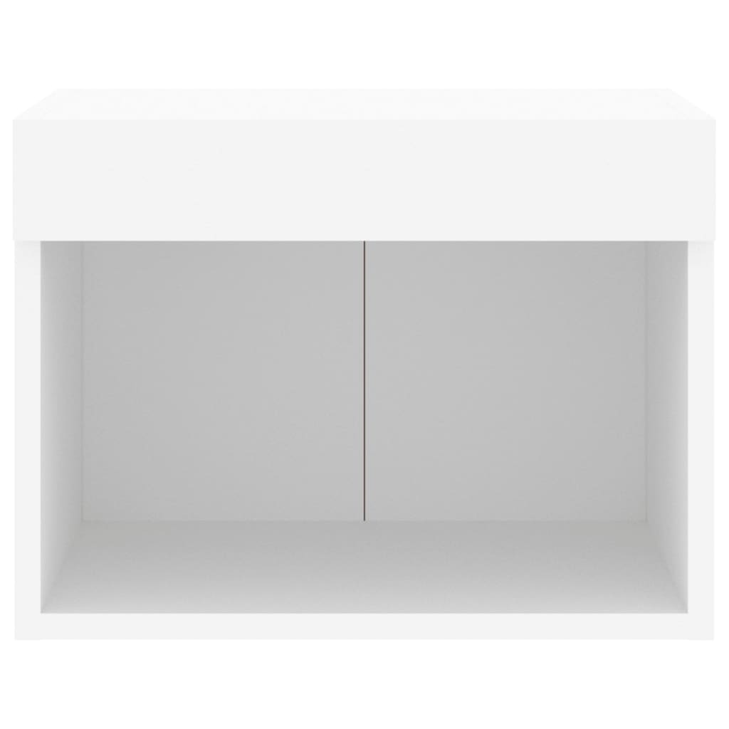 vidaXL Mesa de cabeceira de parede com luzes LED branco