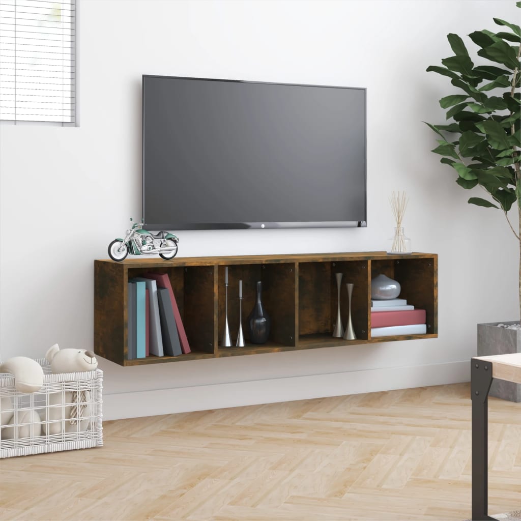 vidaXL Estante/móvel TV 143x30x36 cm derivados madeira carvalho fumado