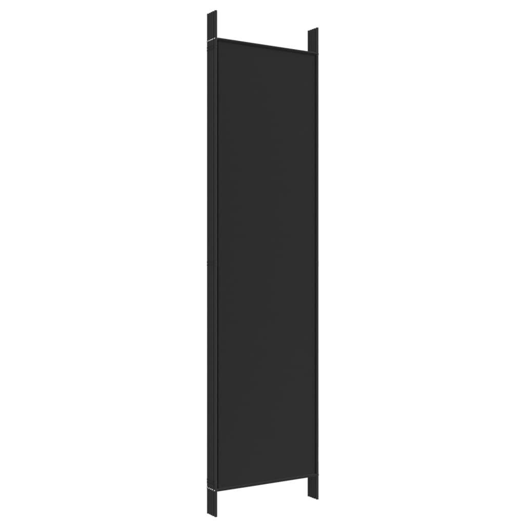 vidaXL Divisória de quarto com 5 painéis 250x200 cm tecido preto