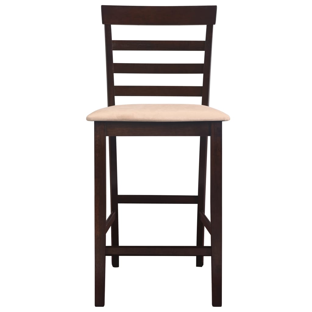 vidaXL Mesa e cadeiras de bar 3 pcs madeira maciça castanho escuro