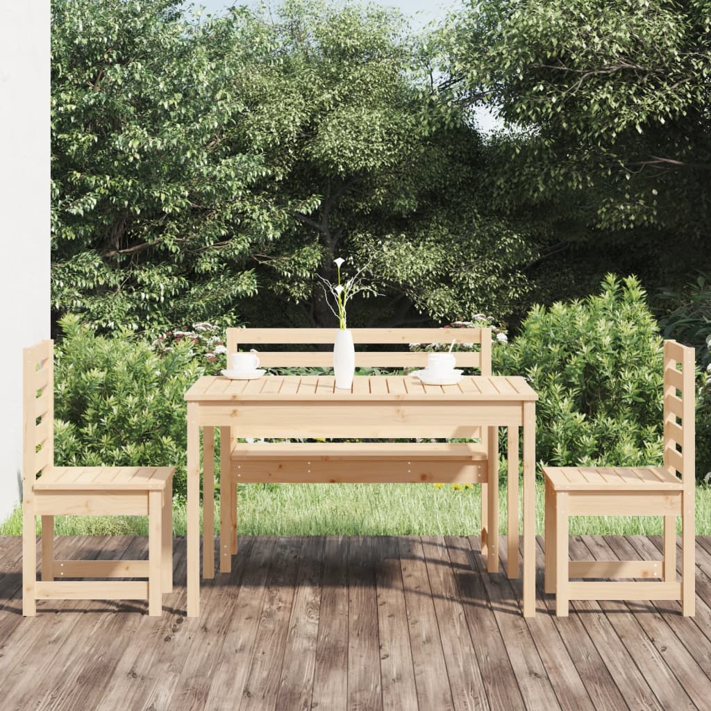 vidaXL 4 pcs conjunto de jantar p/ jardim madeira de pinho maciça