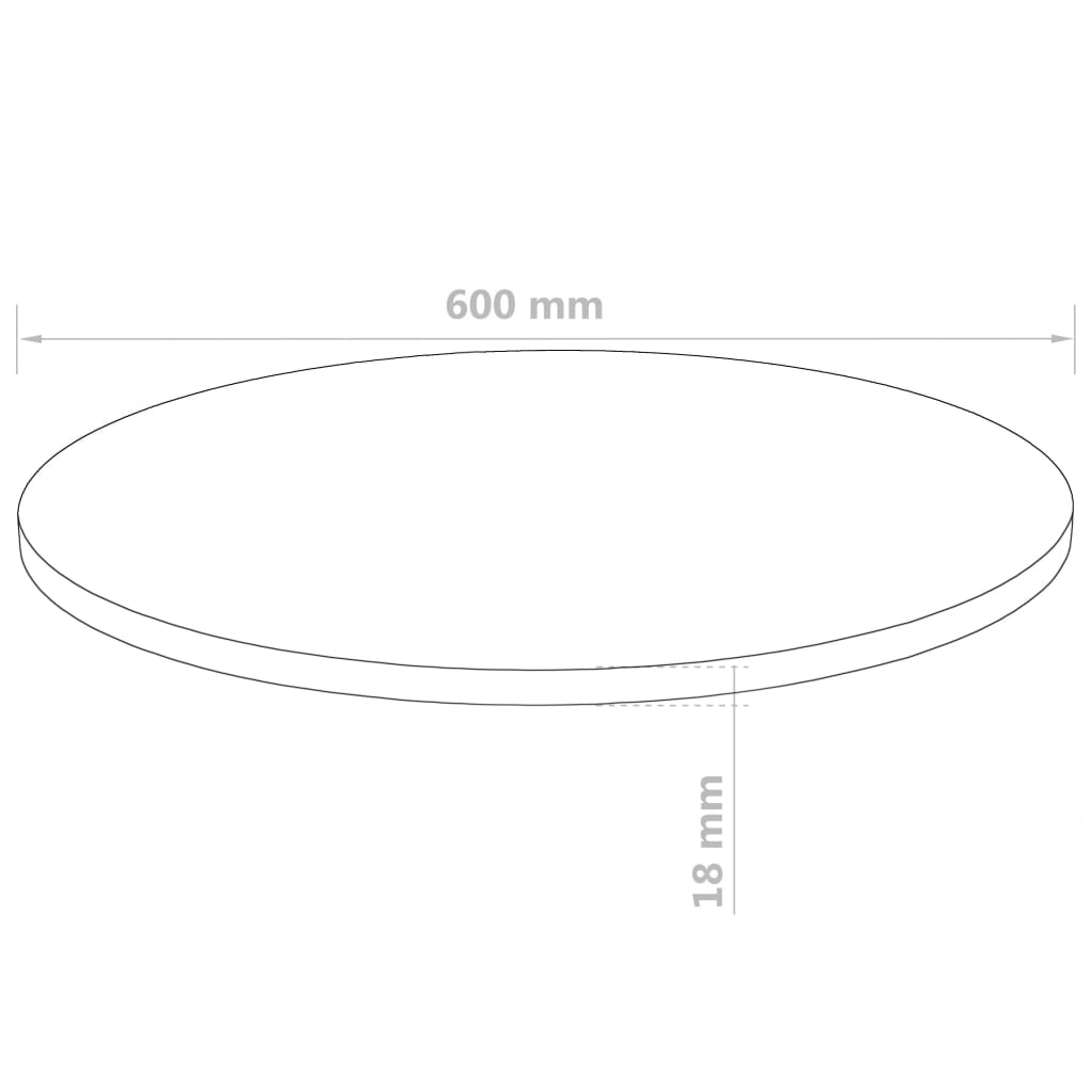 vidaXL Tampo de mesa em MDF redondo 600x18 mm