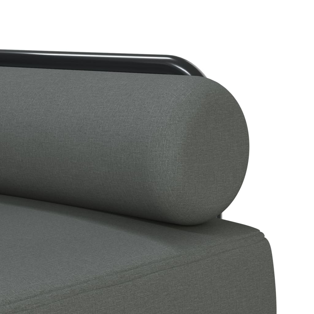 vidaXL Sofá-cama em forma de L 260x140x70 cm tecido cinzento-escuro