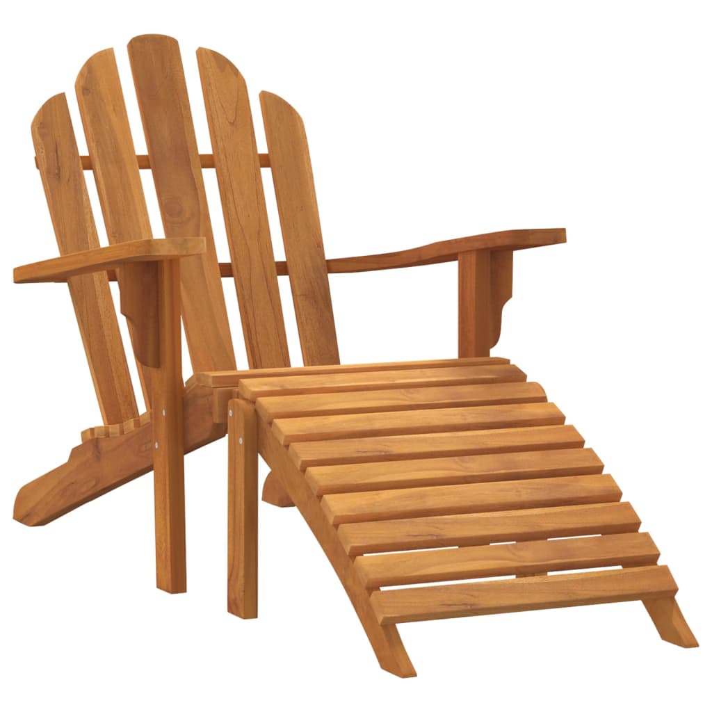 vidaXL Cadeira de jardim Adirondack com apoio de pés teca maciça