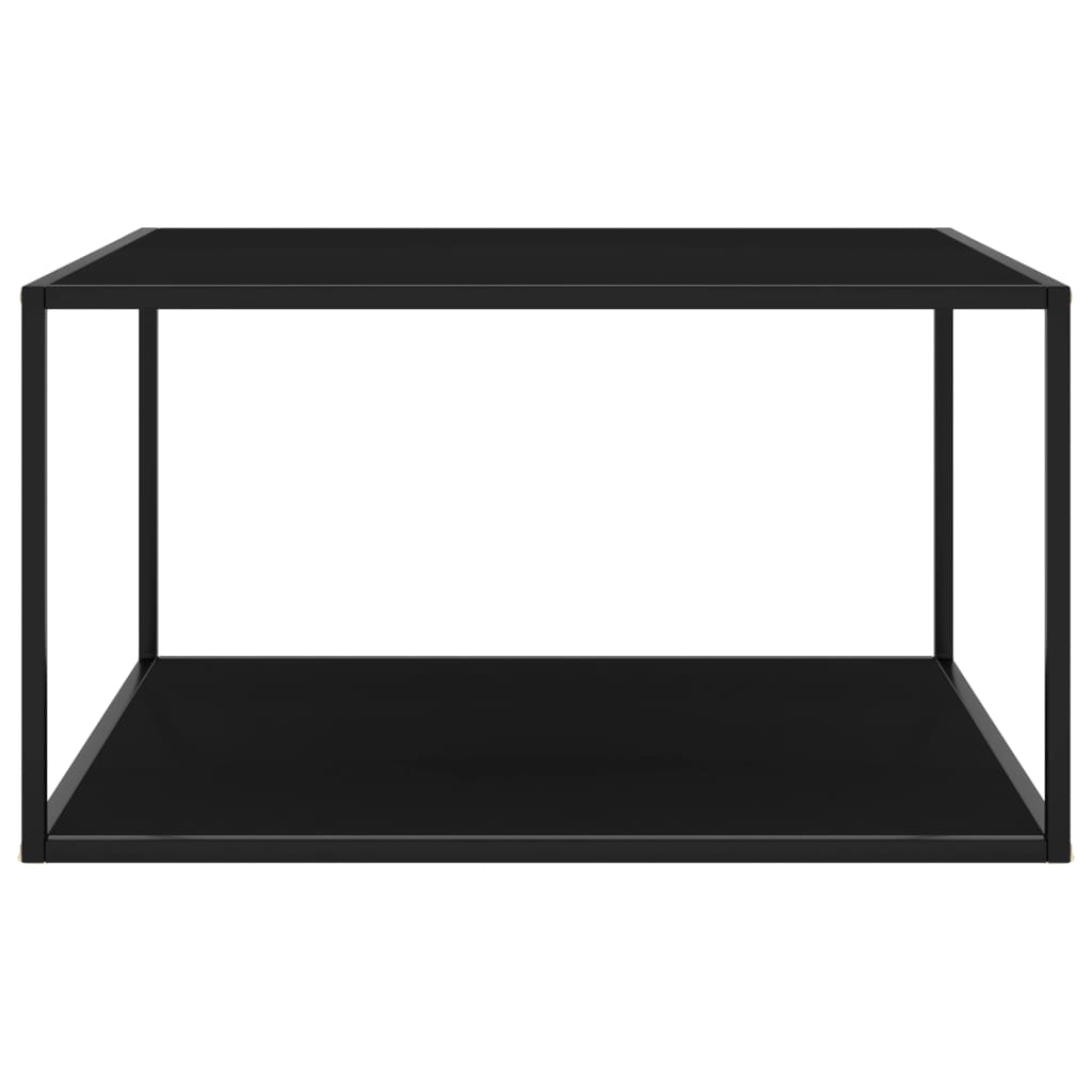 vidaXL Mesa de centro 90x90x50 cm preto com vidro preto