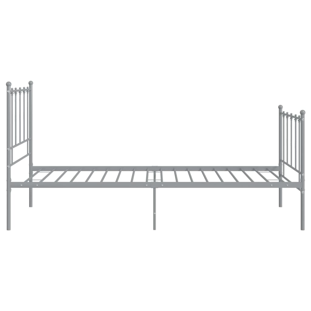vidaXL Estrutura de cama 90x200 cm metal cinzento