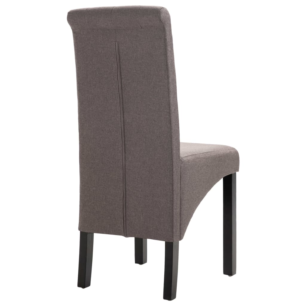 vidaXL Cadeiras de jantar 6 pcs tecido cinzento-acastanhado