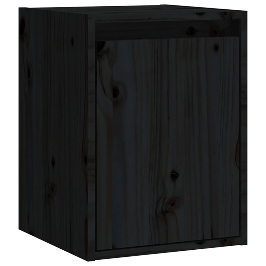 vidaXL Armário de parede 30x30x40 cm madeira de pinho maciça preto