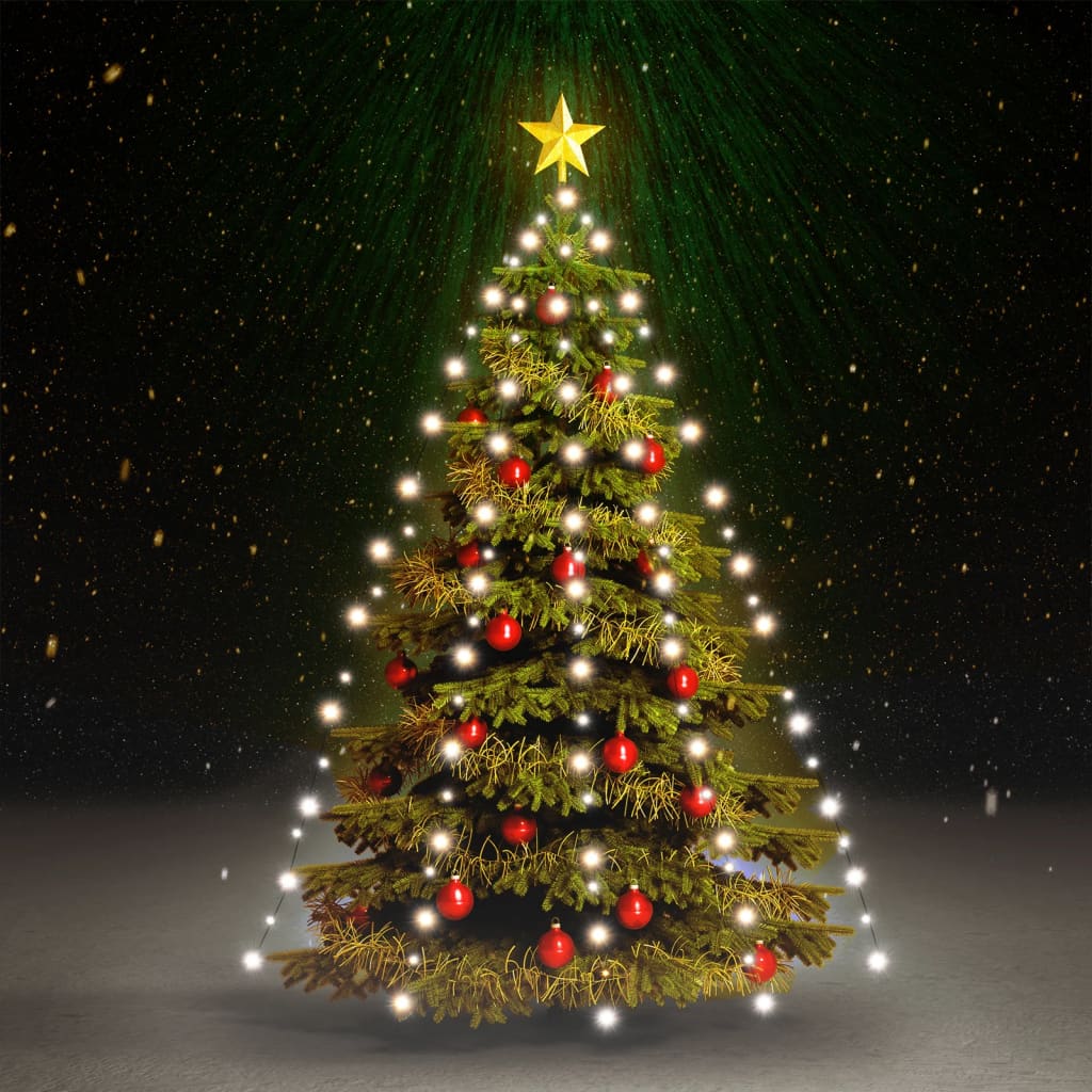 vidaXL Cordão de luzes árvore de Natal 210 luzes LED 210cm branco frio