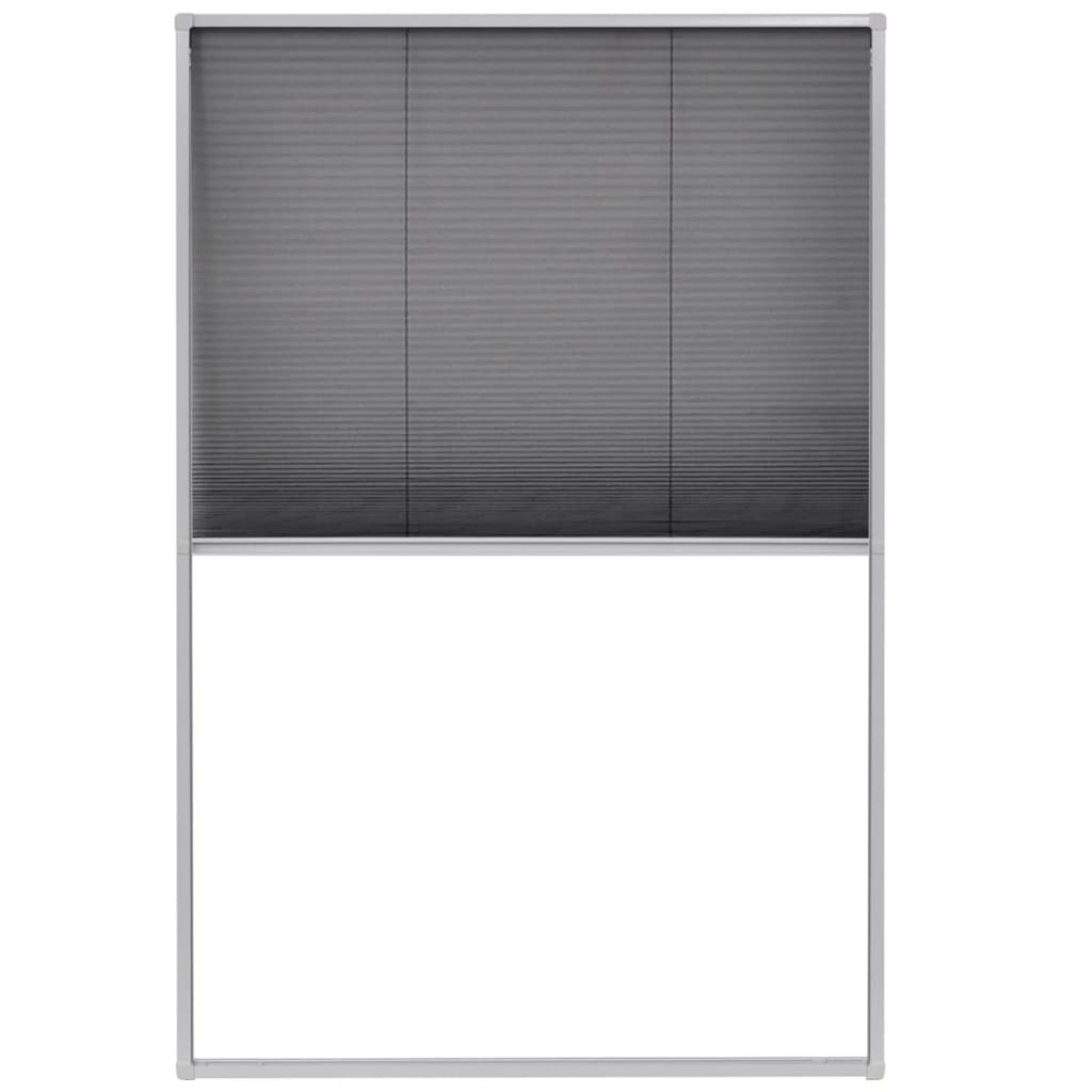 vidaXL Tela anti-insetos plissada para janela alumínio 80x120 cm