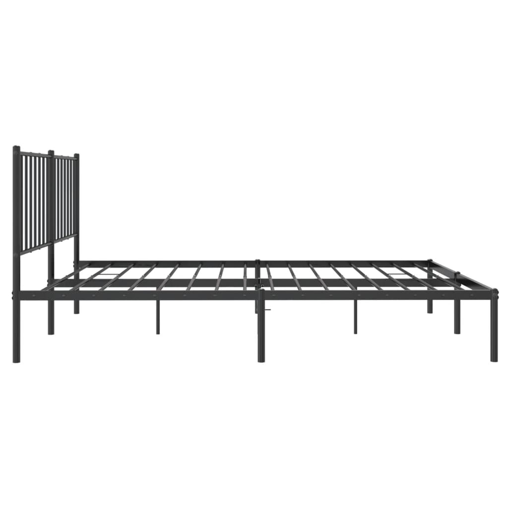 vidaXL Estrutura de cama com cabeceira 120x200 cm metal preto