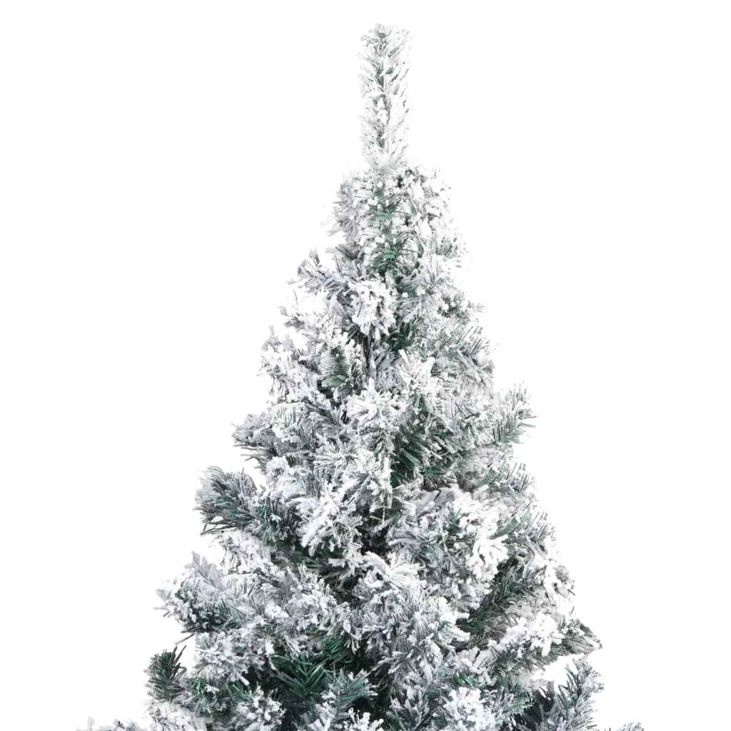 vidaXL Árvore de Natal artificial c/ flocos de neve 210 cm PVC verde