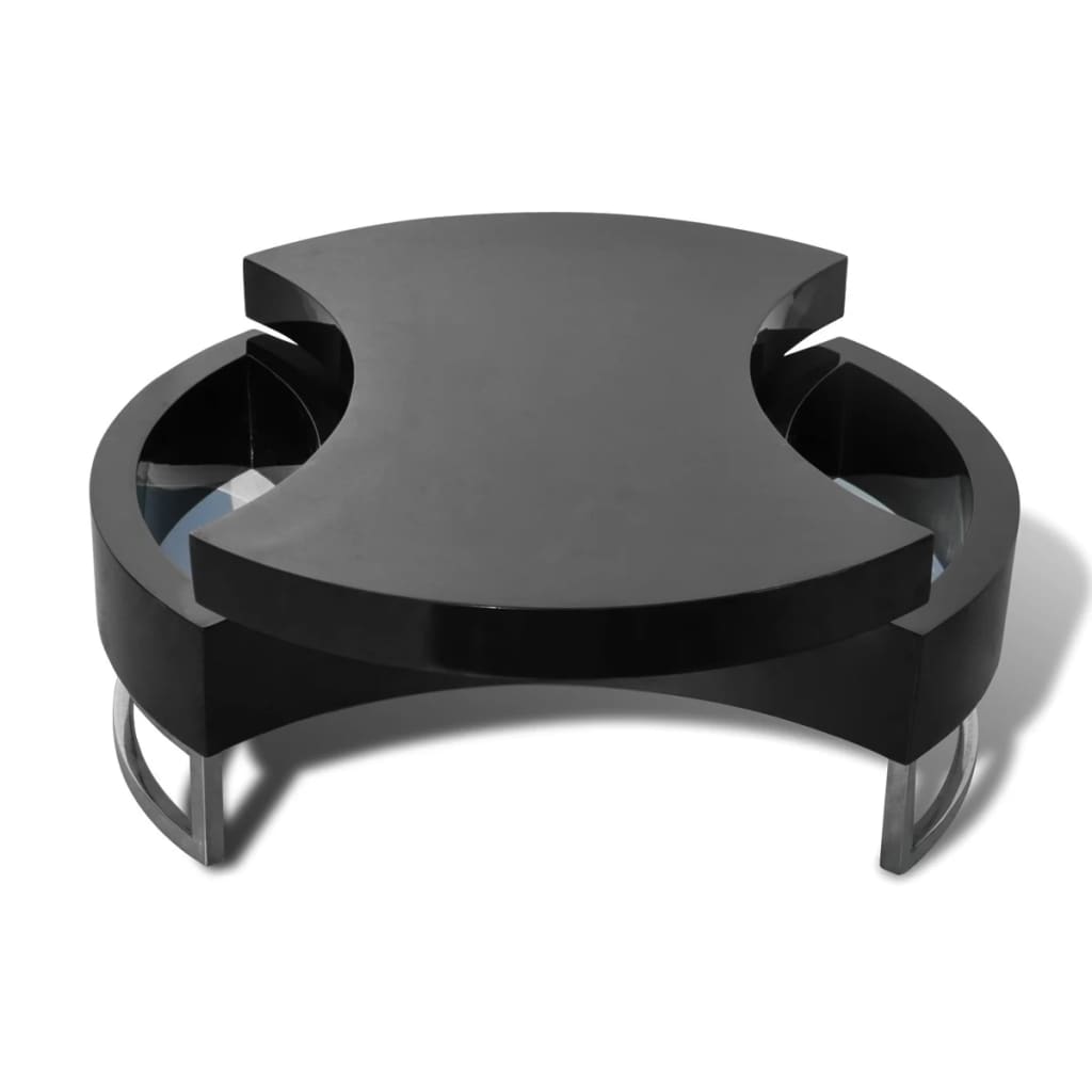 vidaXL Mesa de centro com forma ajustável em preto brilhante