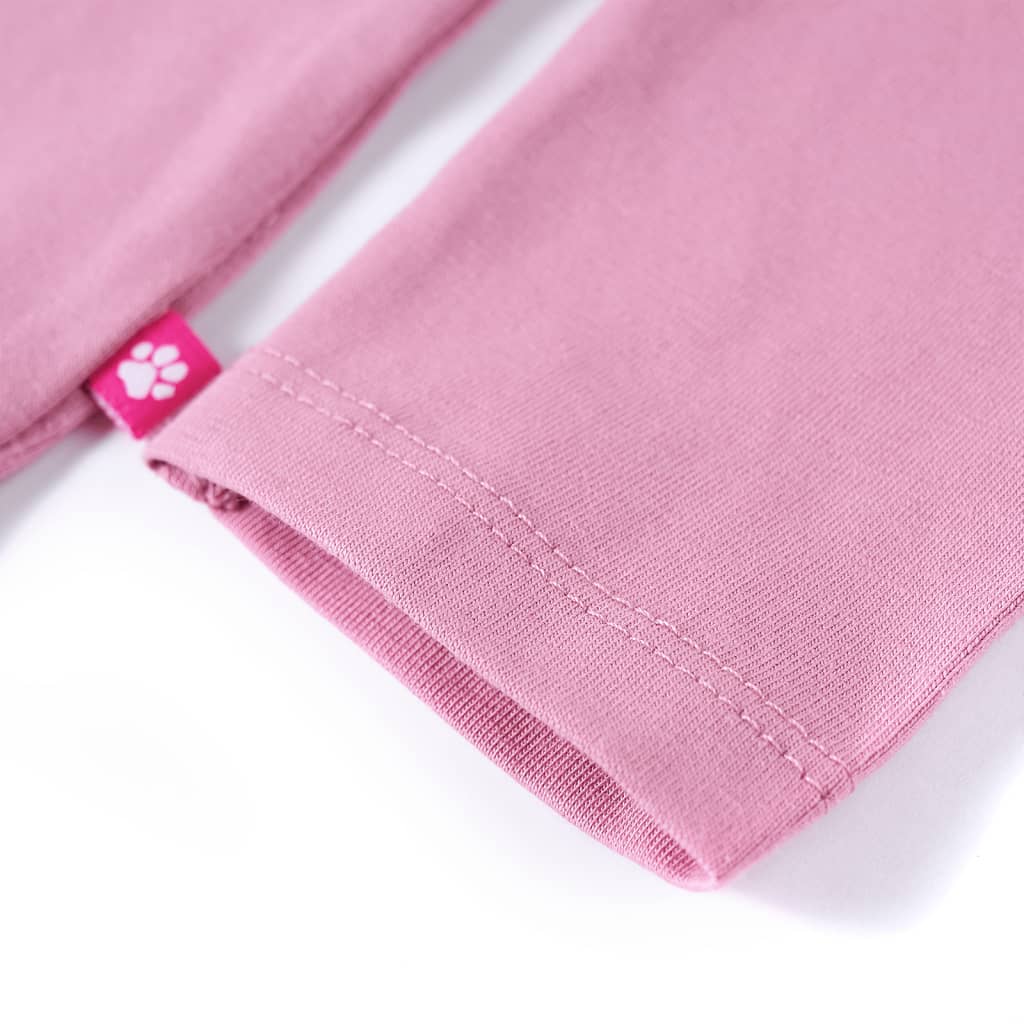 T-shirt de manga comprida para criança rosa-queimado 92