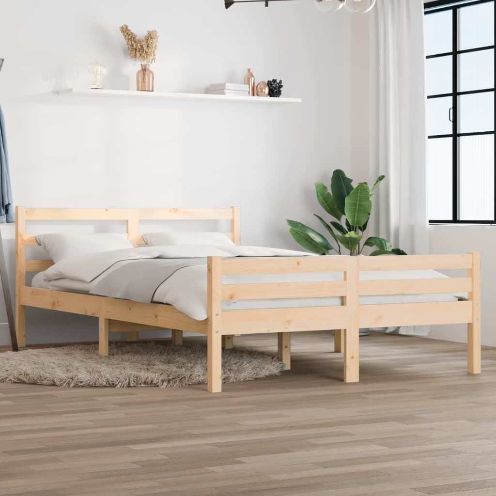 vidaXL Estrutura de cama 160x200 cm madeira maciça