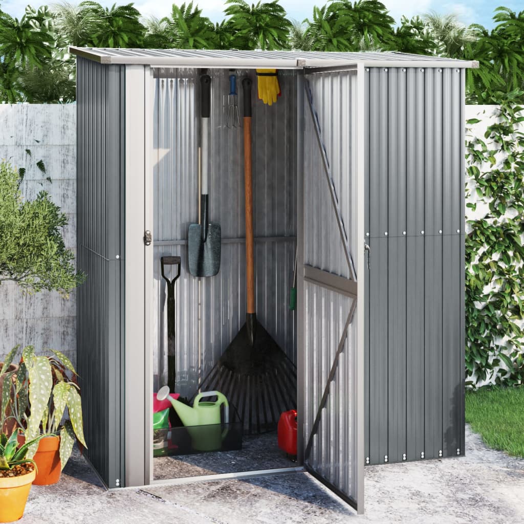 vidaXL Abrigo de jardim 180,5x97x209,5 cm aço galvanizado cinzento