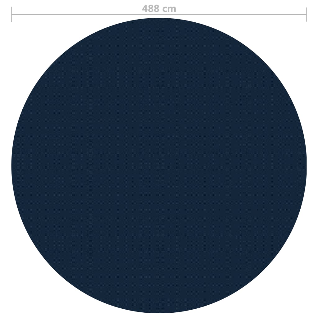 vidaXL Película p/ piscina PE solar flutuante 488 cm preto e azul