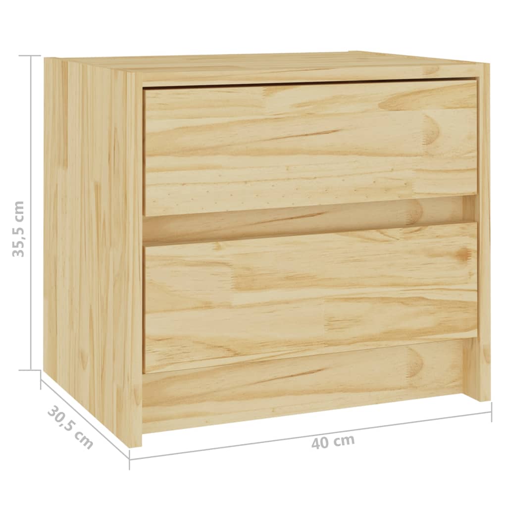 vidaXL Mesas de cabeceira 2pcs 40x30,5x35,5 cm madeira de pinho maciça