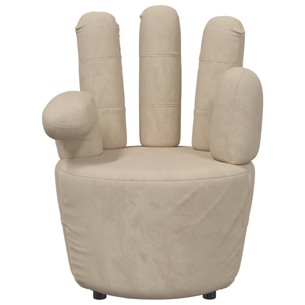 vidaXL Cadeira em forma de mão veludo cinzento-claro