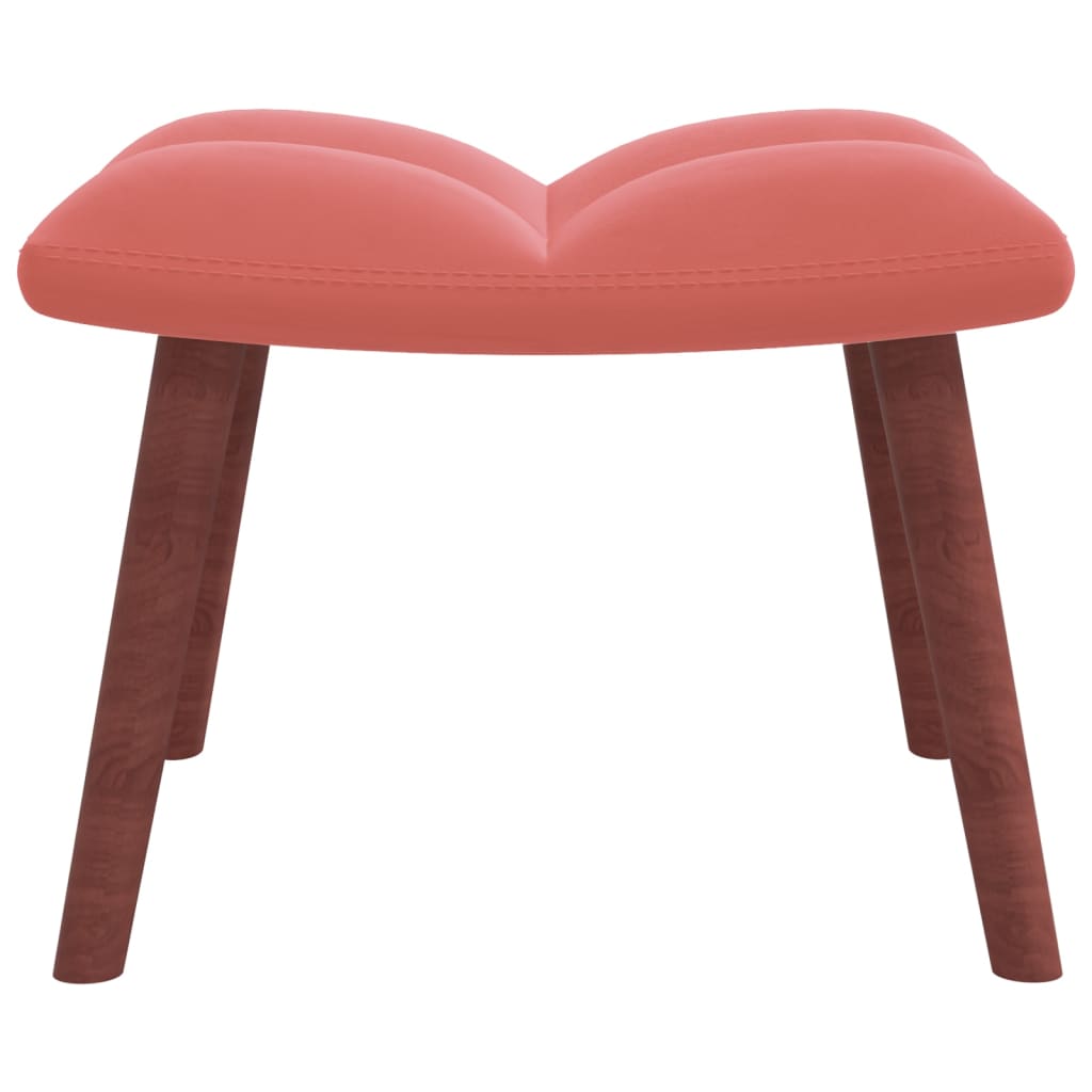 vidaXL Cadeira de baloiço com banco veludo rosa