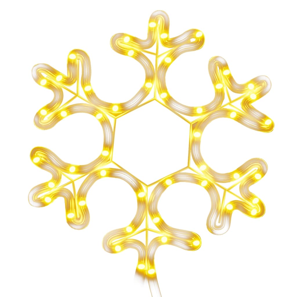 vidaXL Figura natalícia de floco de neve 48 LEDs 27x27cm branco quente