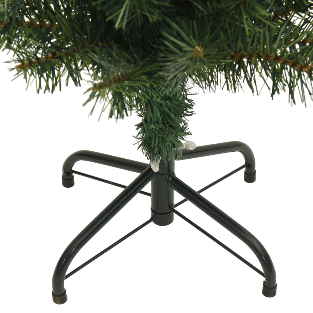 vidaXL Árvore de Natal artificial fina com suporte 210 cm PVC verde