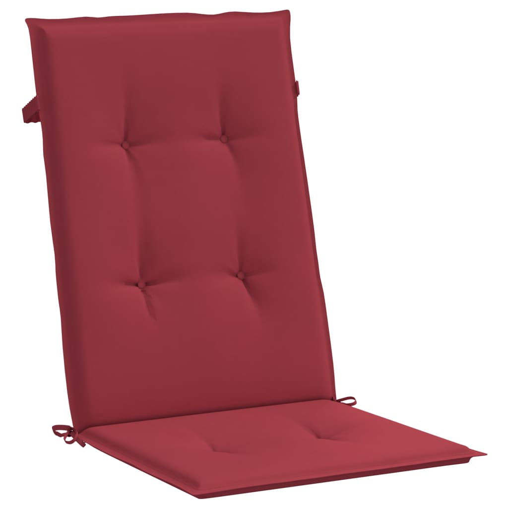 vidaXL Almofadões p/ cadeiras altas jardim 2 pcs tecido vermelho tinto