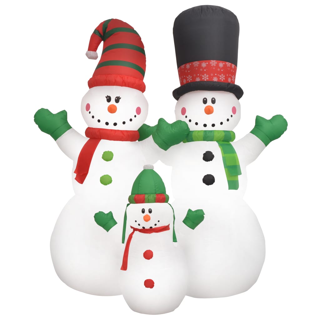 vidaXL Família de bonecos de neve insufláveis de natal LED IP44 240 cm