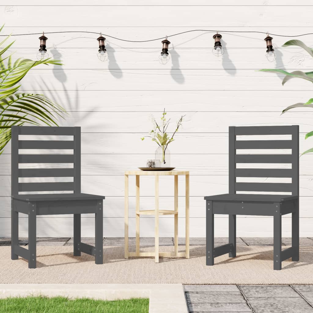 vidaXL Cadeiras de jardim 2 pcs 40,5x48x91,5 cm pinho maciço cinzento
