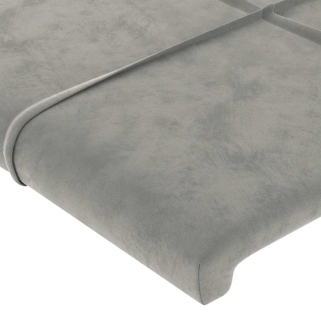 vidaXL Cabeceira de cama 2 pcs veludo 80x5x78/88 cm cinzento-claro
