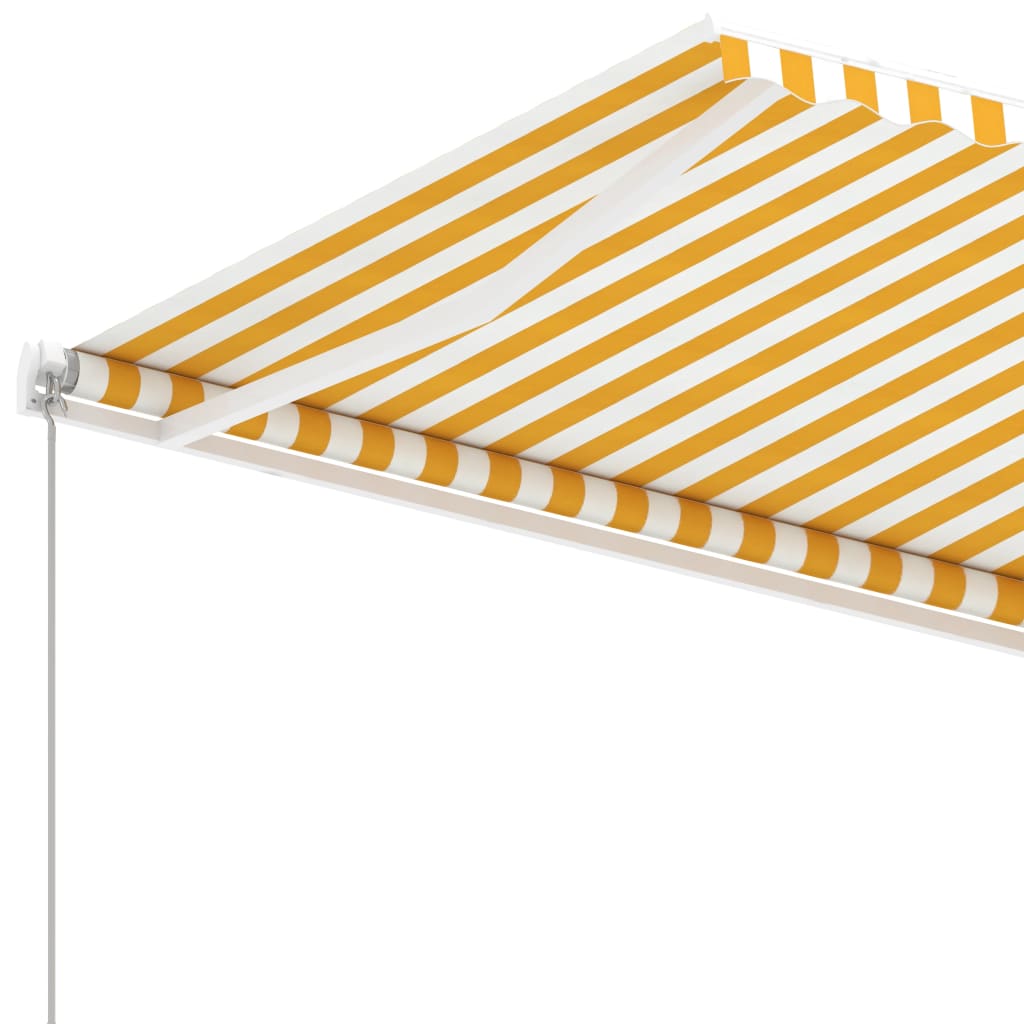 vidaXL Toldo retrátil manual independente 400x350 cm amarelo e branco