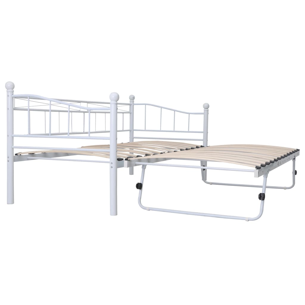 vidaXL Estrutura de cama em aço 180x200/90x200 cm branco