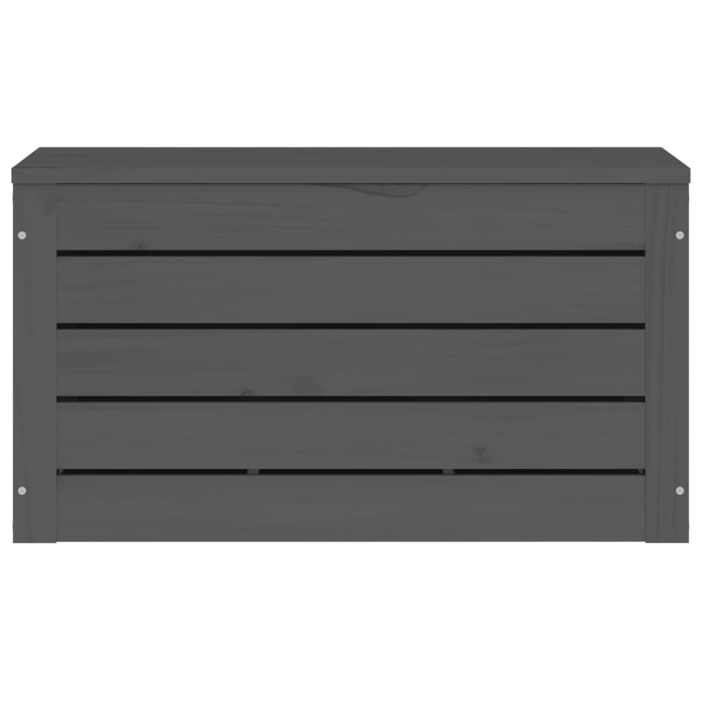 vidaXL Caixa de arrumação 59,5x36,5x33cm madeira de pinho maciça cinza