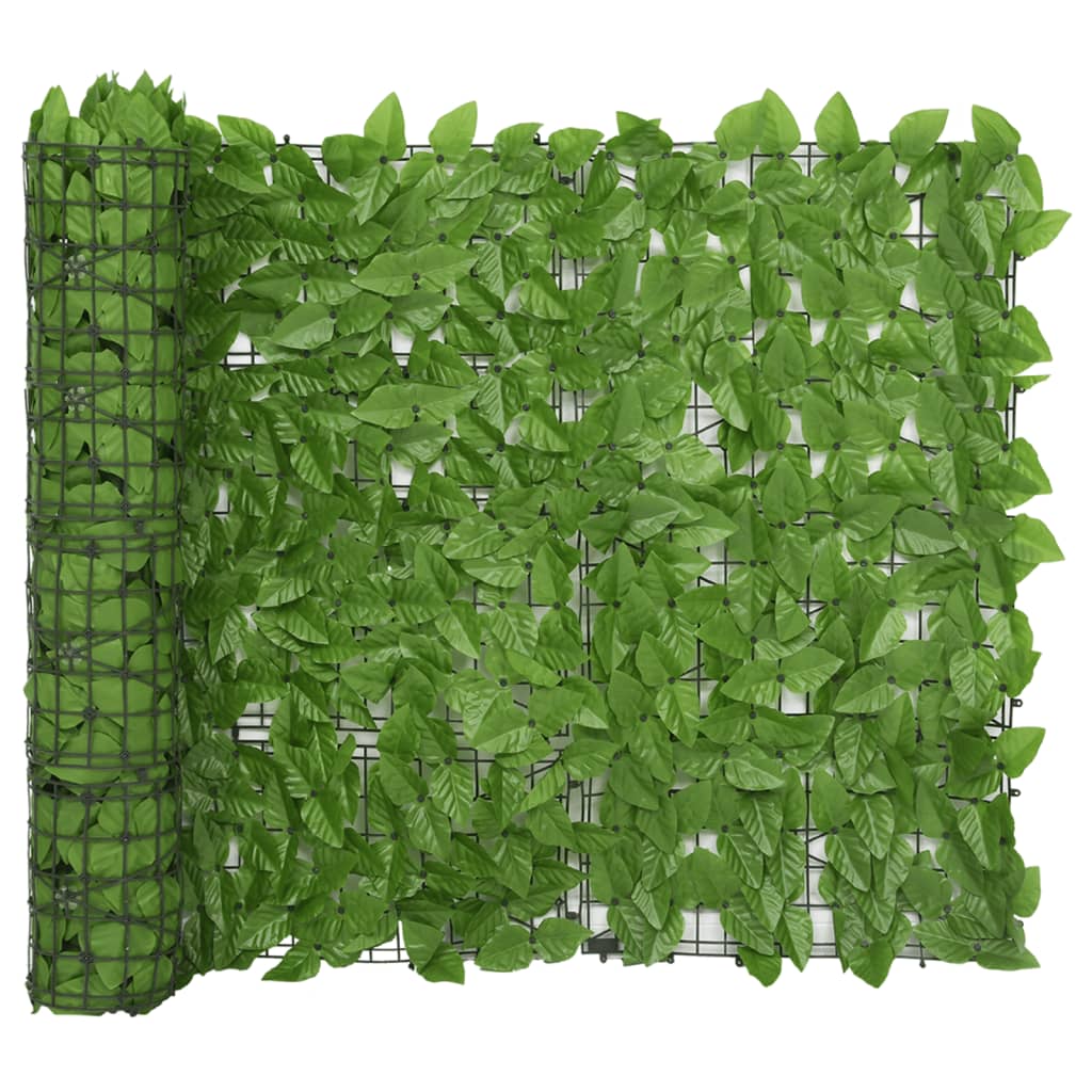 vidaXL Tela de varanda com folhas verdes 600x100 cm